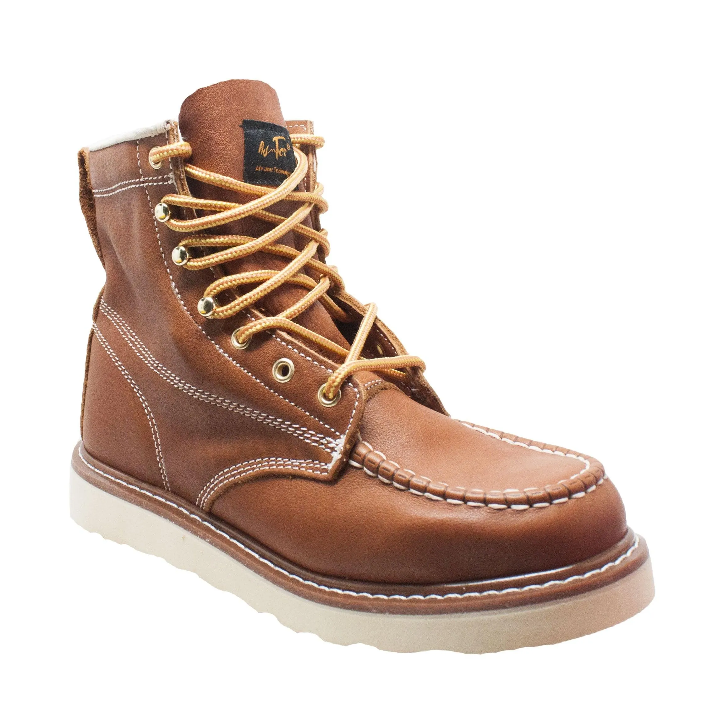 AdTec Men's 6" Moc Toe Work Boot Brown