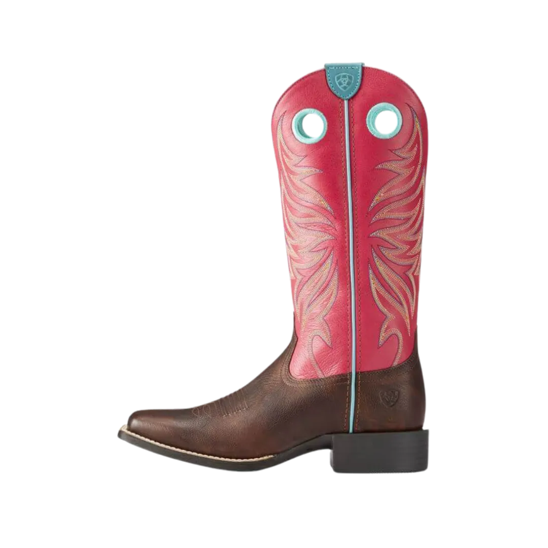 Ariat Women's Round Up Ryder Yukon Chocolate & Magenta Boots