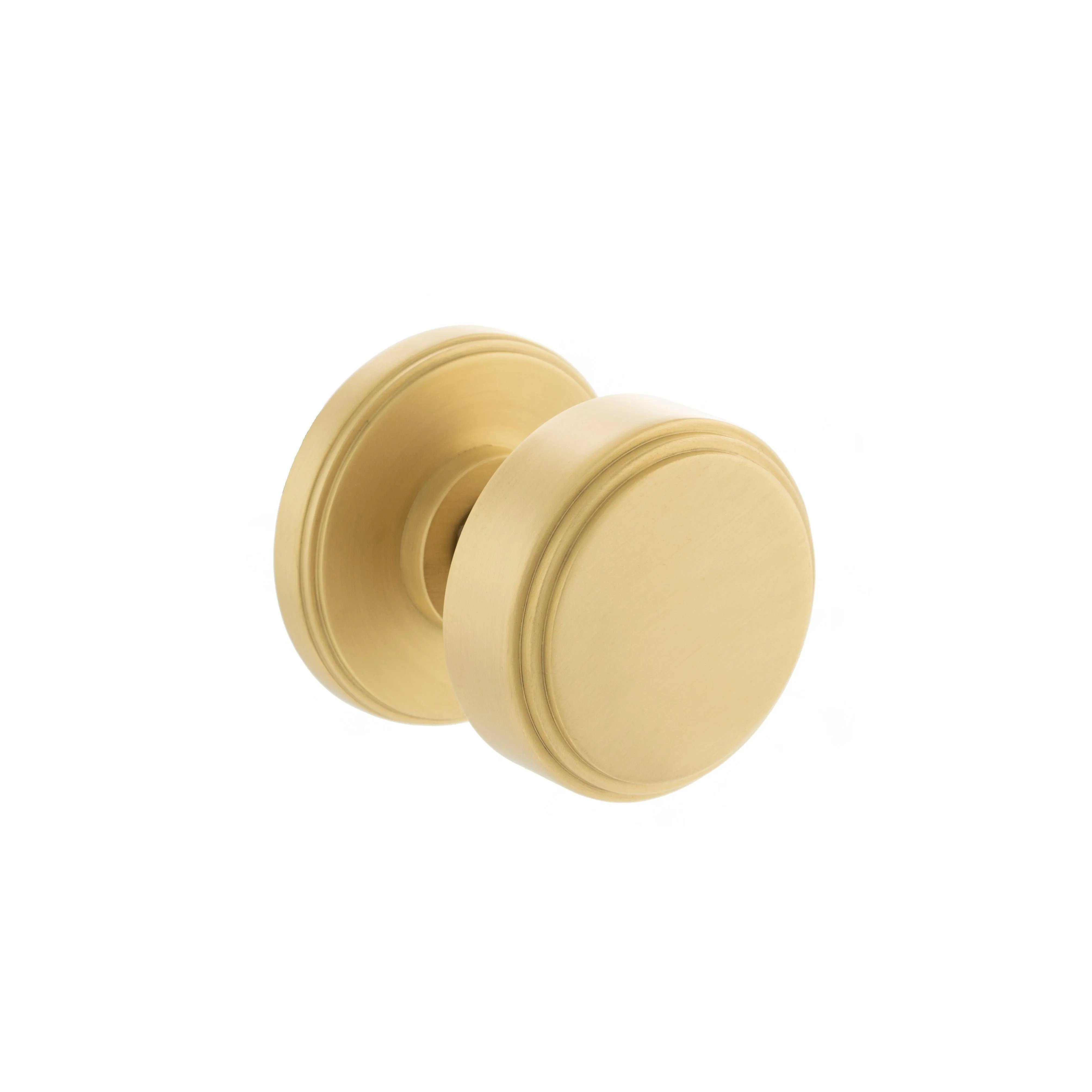 Atlantic Boulton Solid Brass Stepped Mortice Knob on Concealed Fix Rose - Satin Brass