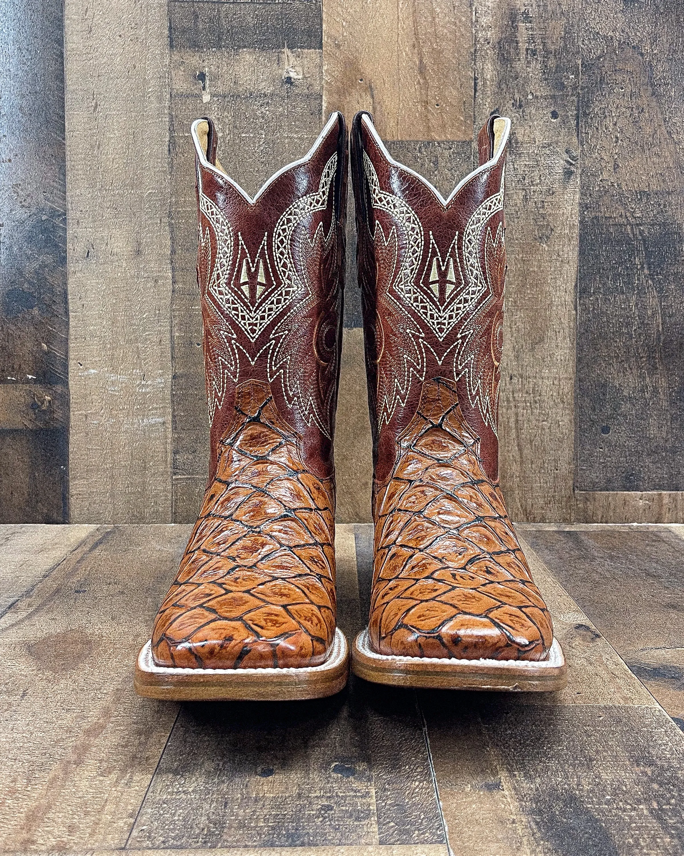 BASS "COGNAC" | MEN SQUARE TOE COWBOY BOOTS