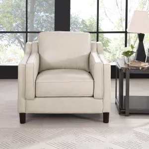 Bella - Leather Chair - Ivory