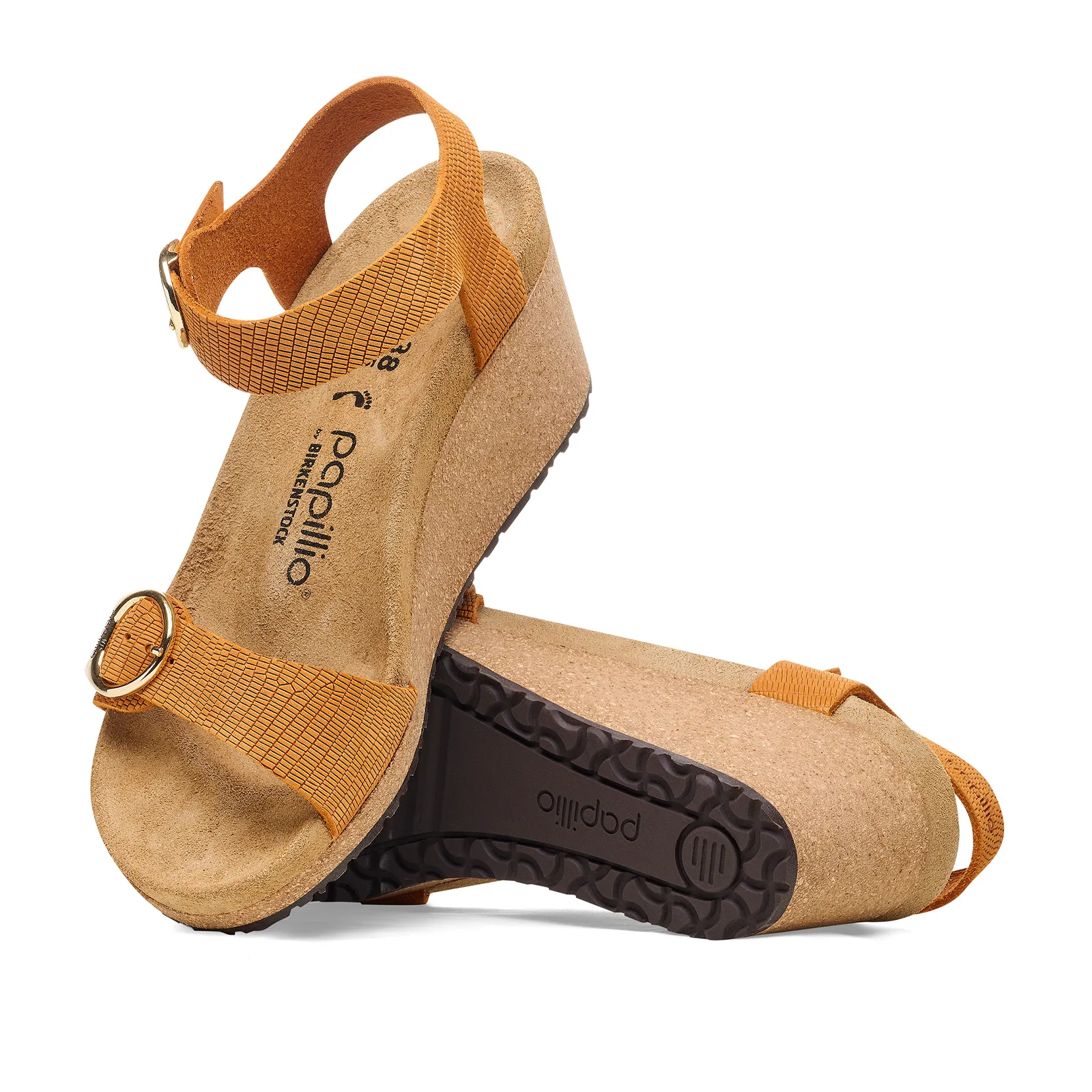 Birkenstock Soley Wedge Sandal (Women) - Embossed Burnt Orange Nubuck