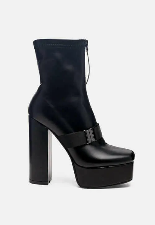 boomer chunky high block heel boots