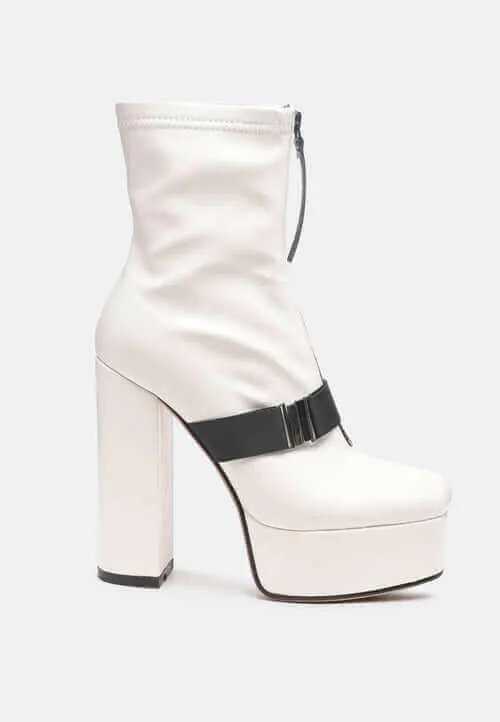 boomer chunky high block heel boots