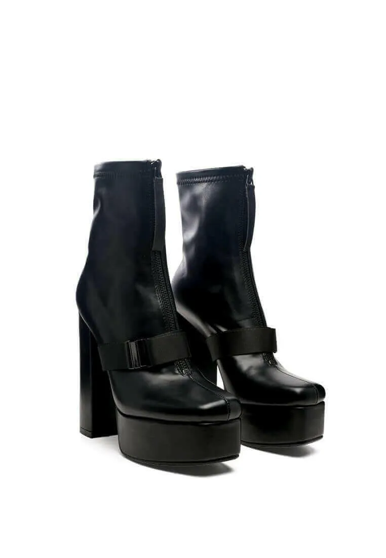 boomer chunky high block heel boots