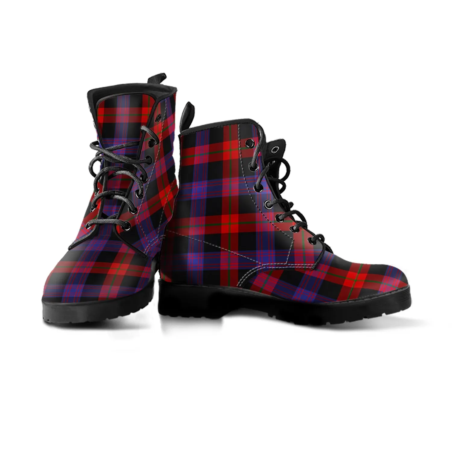 Broun Modern Tartan Leather Boots