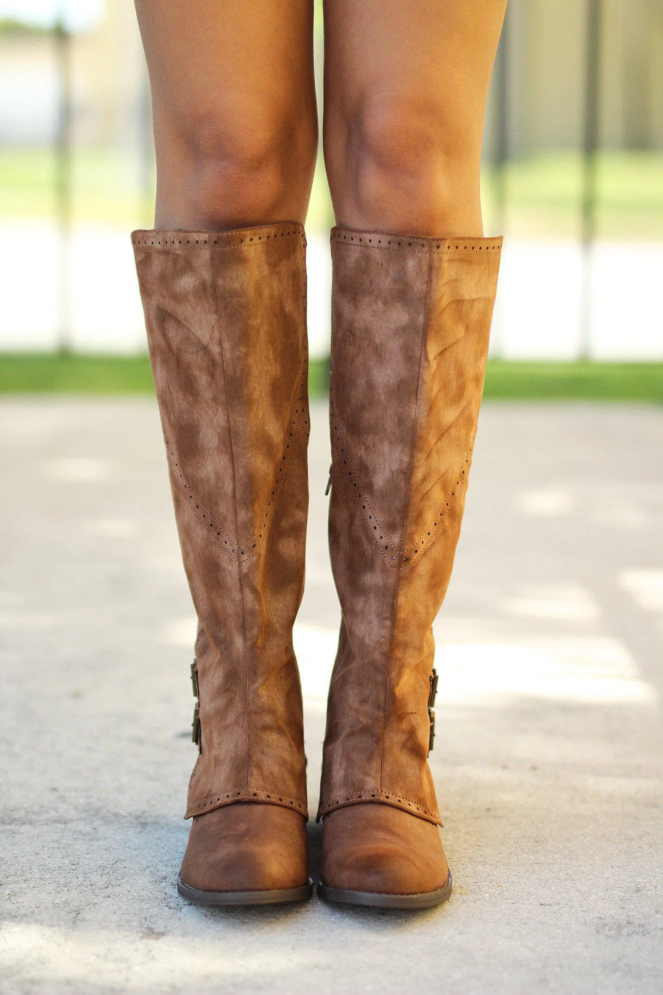 Brown Buckle Boots