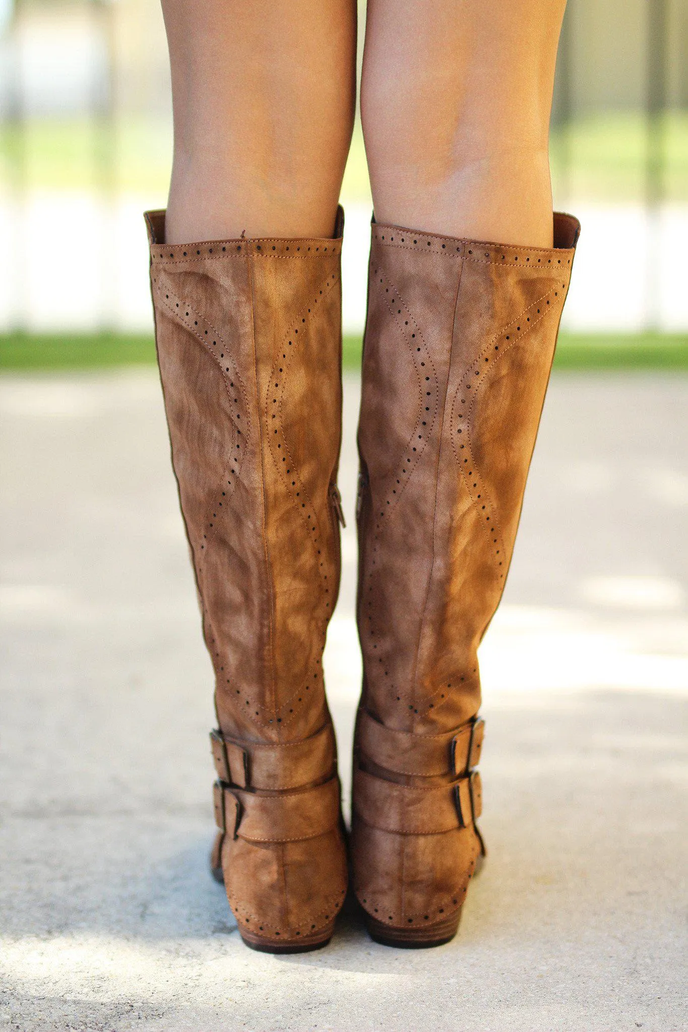 Brown Buckle Boots