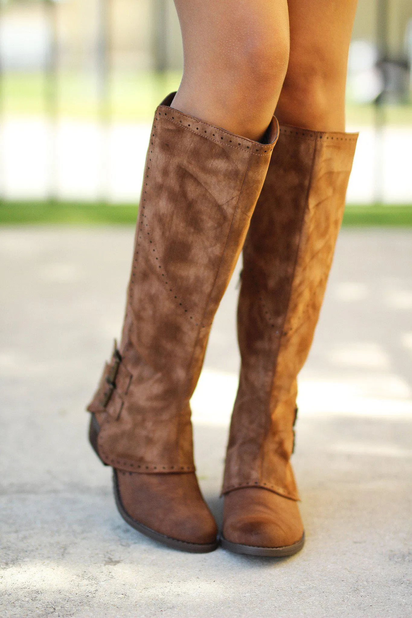 Brown Buckle Boots