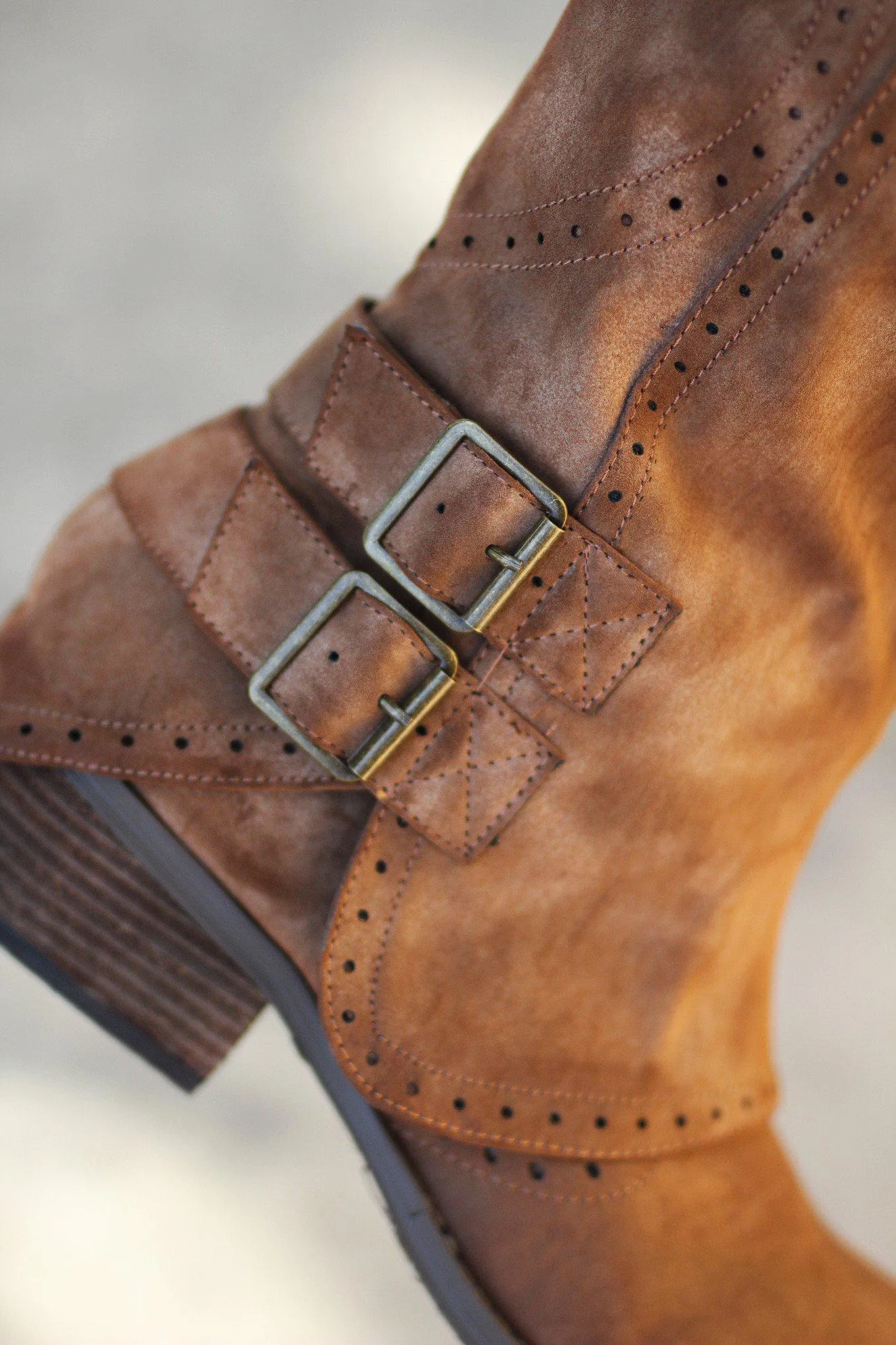 Brown Buckle Boots