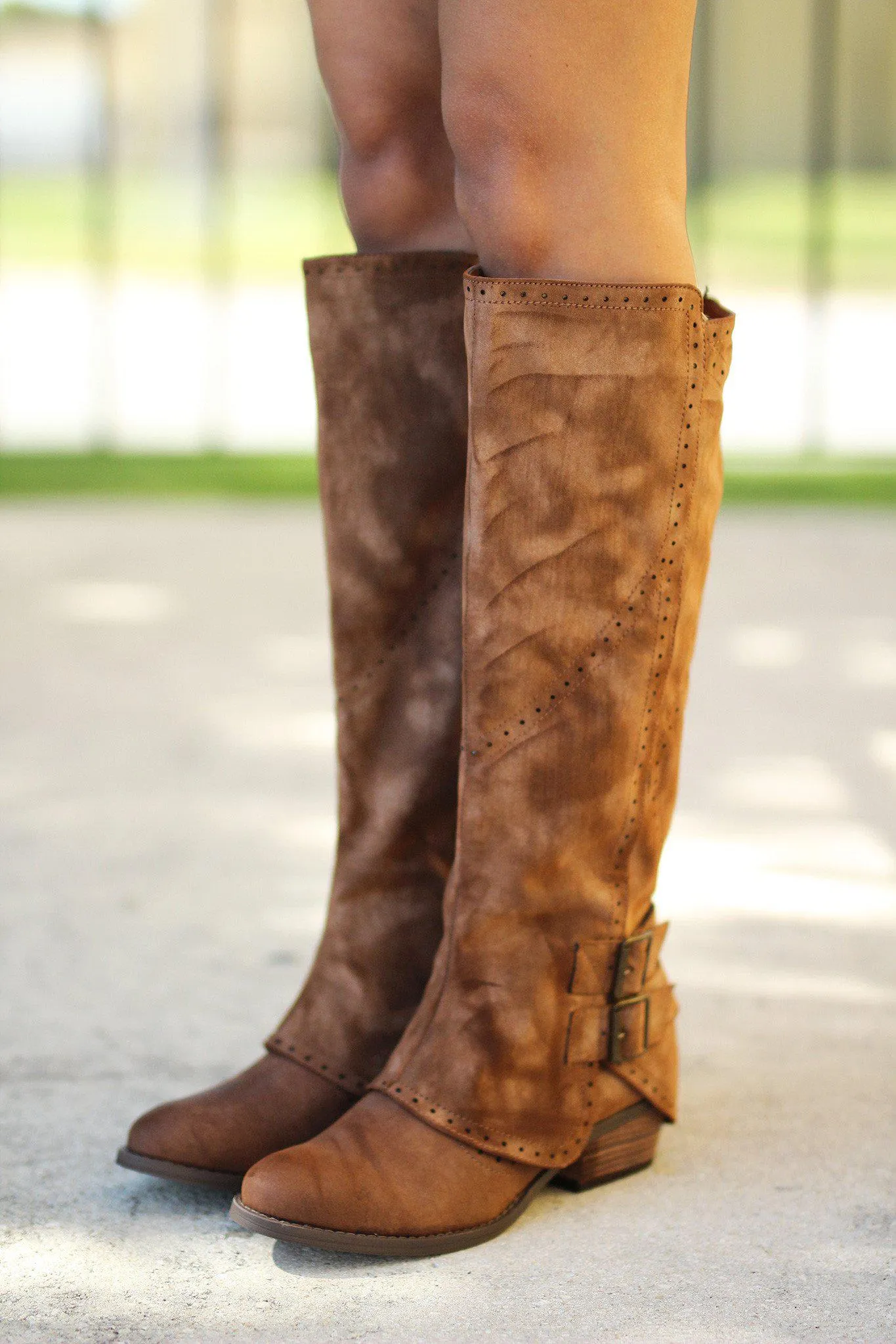 Brown Buckle Boots