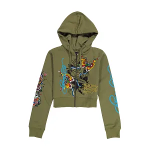 Butterflies Cropped Hoodie