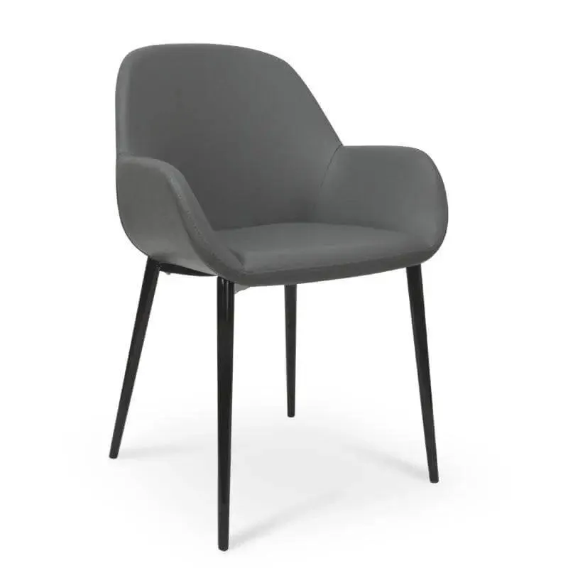 Calibre Dining Chair in Charcoal Grey With Black Legs DC962-SD