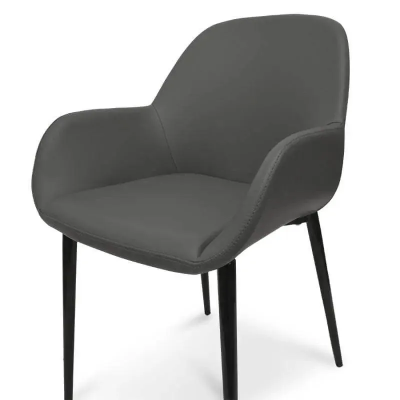 Calibre Dining Chair in Charcoal Grey With Black Legs DC962-SD