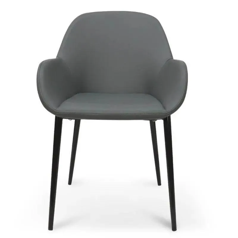 Calibre Dining Chair in Charcoal Grey With Black Legs DC962-SD