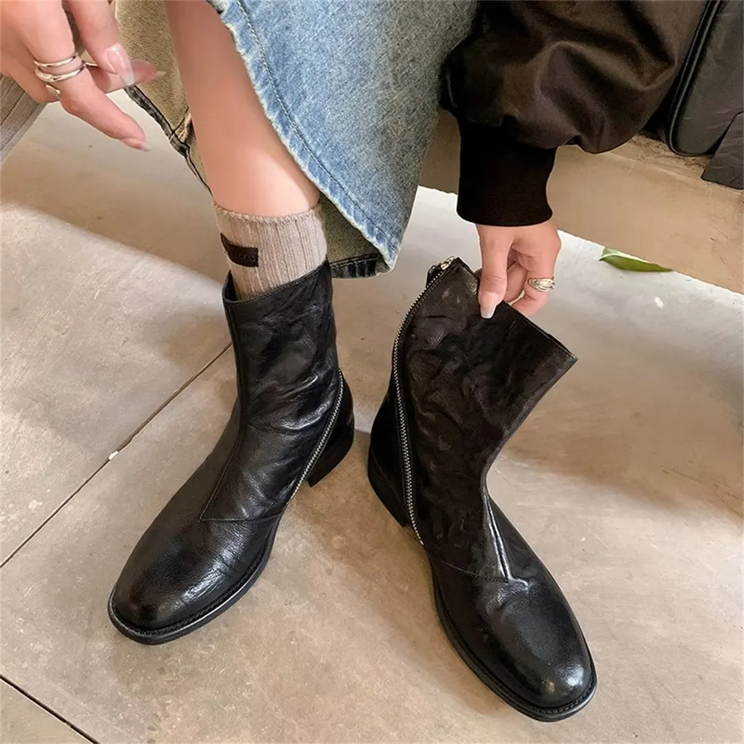 Casual Chic RoundToe Ankle Boots