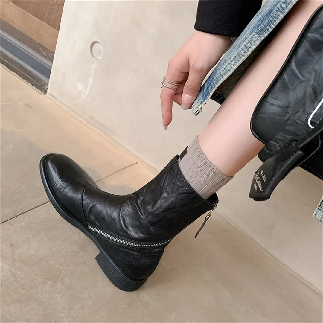 Casual Chic RoundToe Ankle Boots