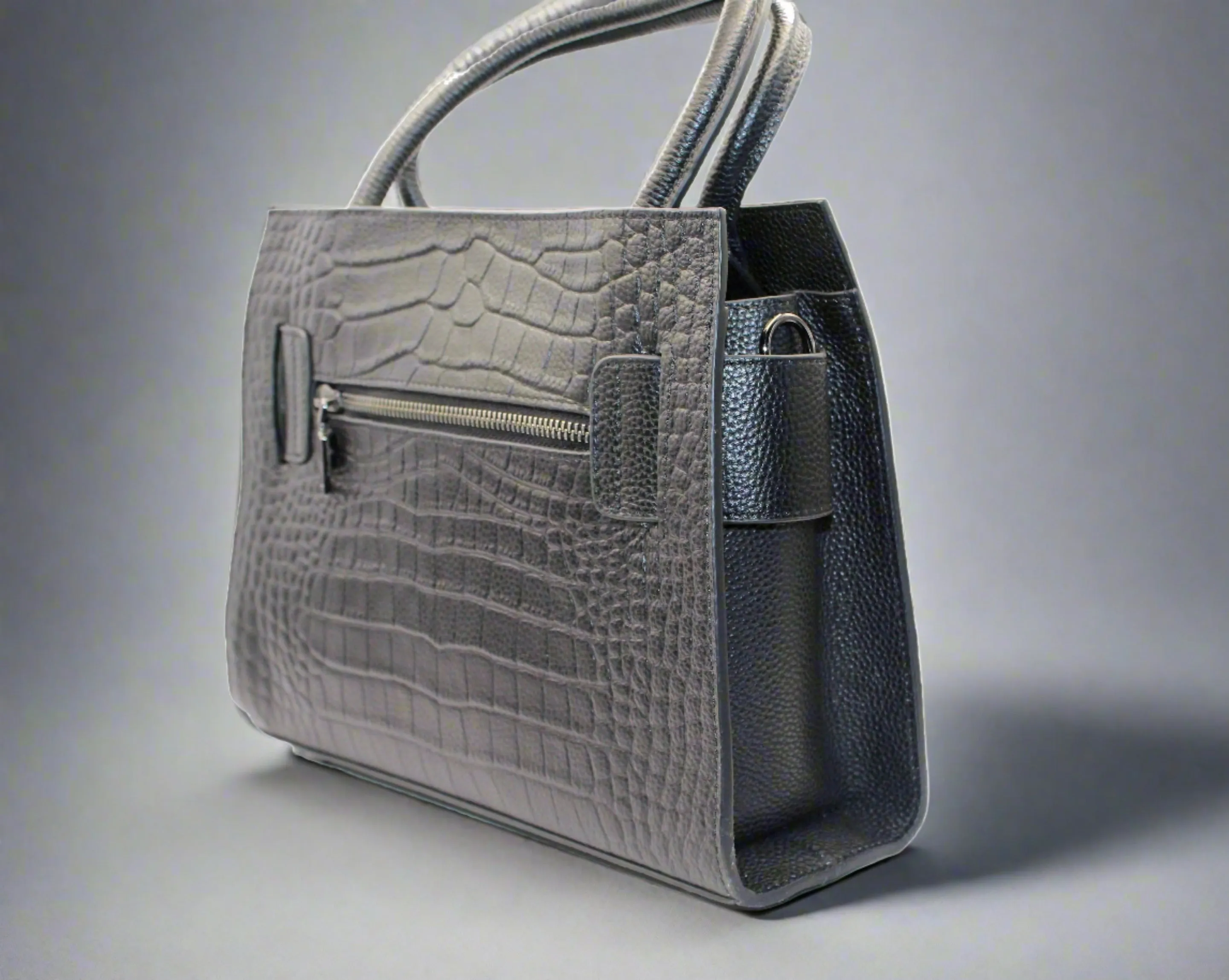 Crocodile-embossed bag