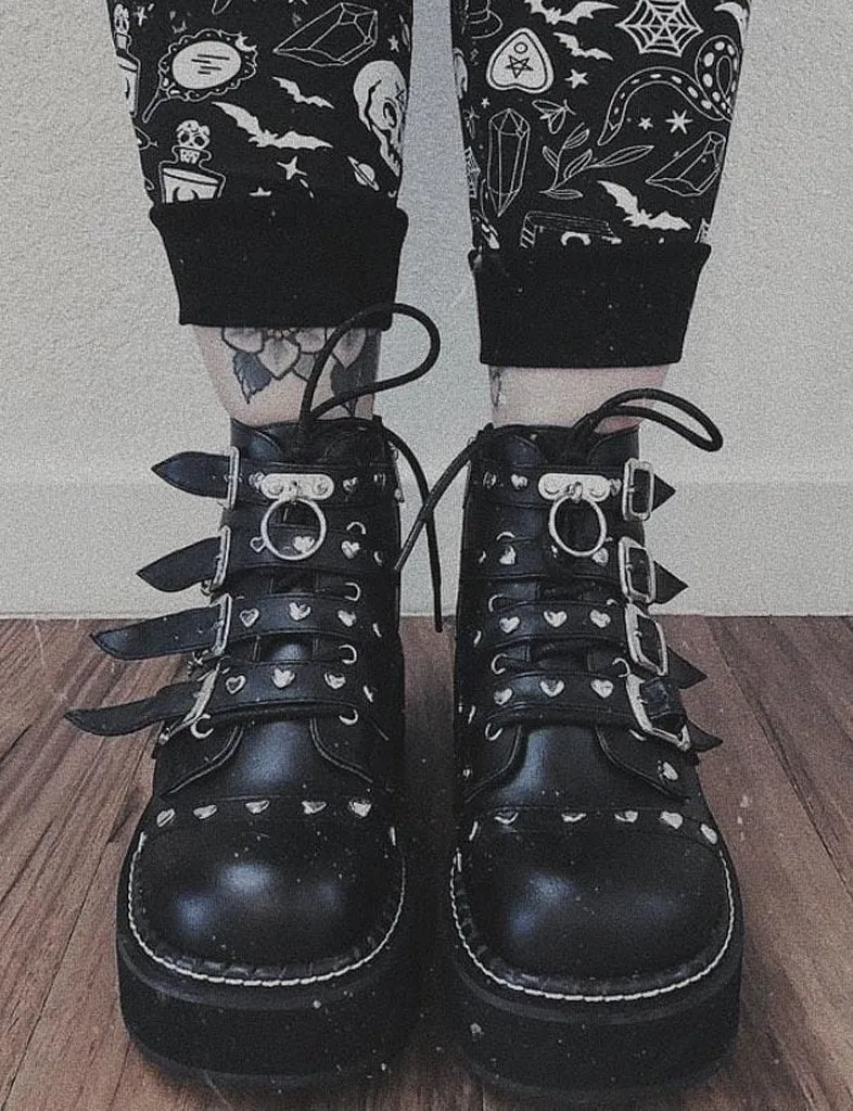 DEMONIA EMILY-315 - BLACK VEGAN LEATHER ✰ PRE ORDER ✰