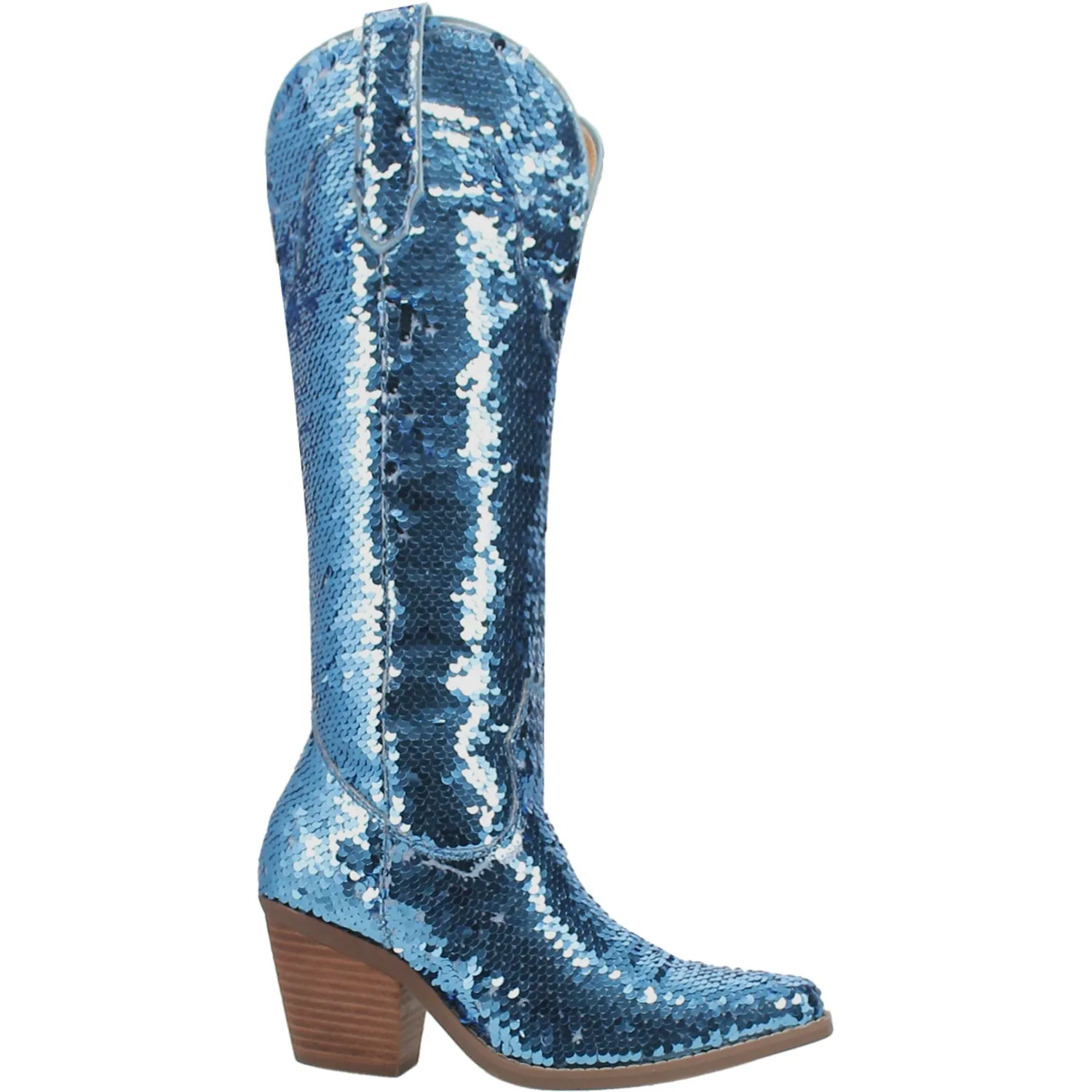 Dingo Womens Dance Hall Queen Blue Fabric Cowboy Boots