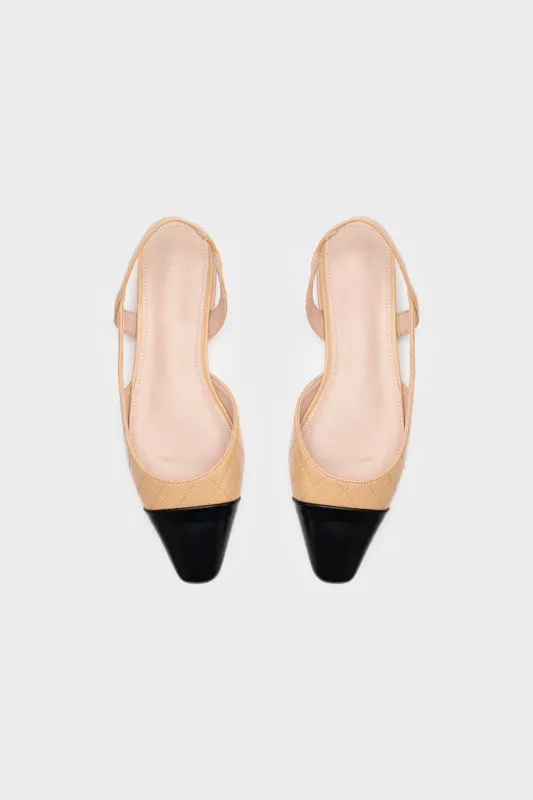 DUO TONE SLINGBACK LOW HEEL