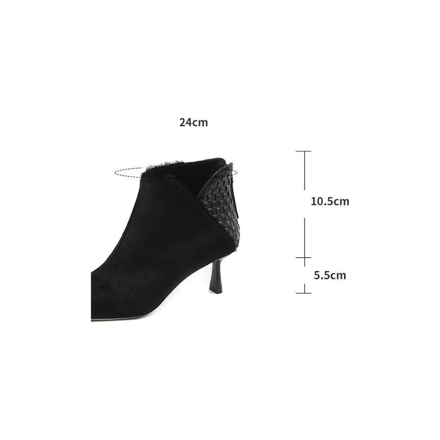 Elegant Equine Back Zipper Ankle Boots