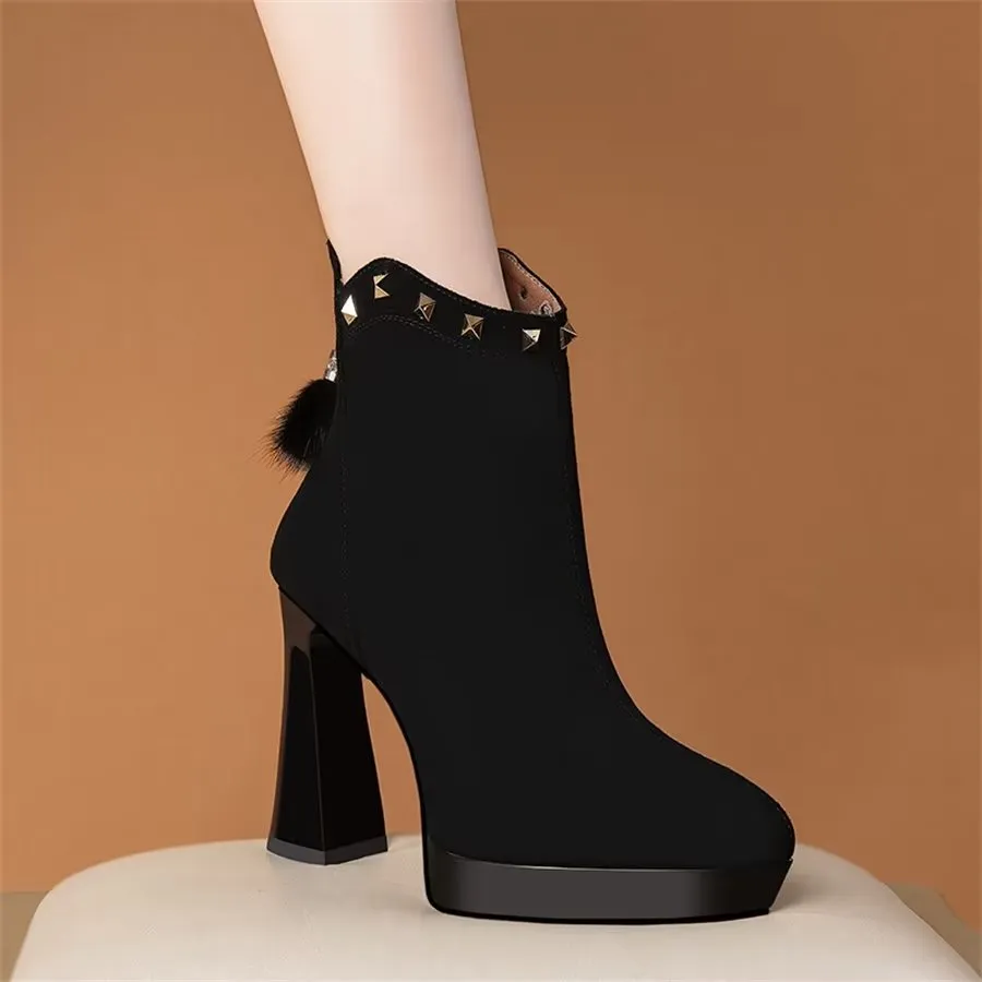 Elegant Zipper Pointed Toe Sculpted High Heel Boots