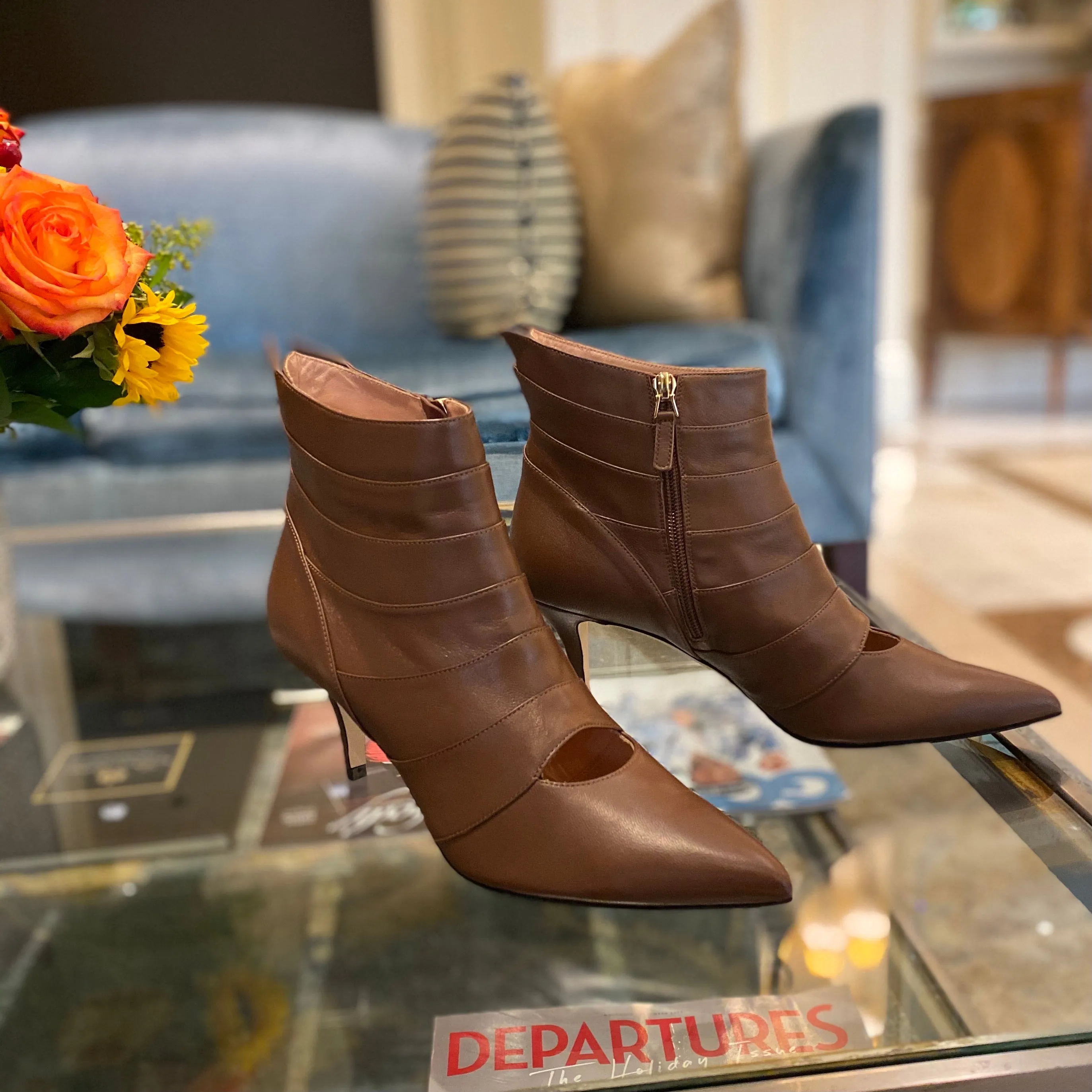 Elsie Low Heel Boot -Cocoa