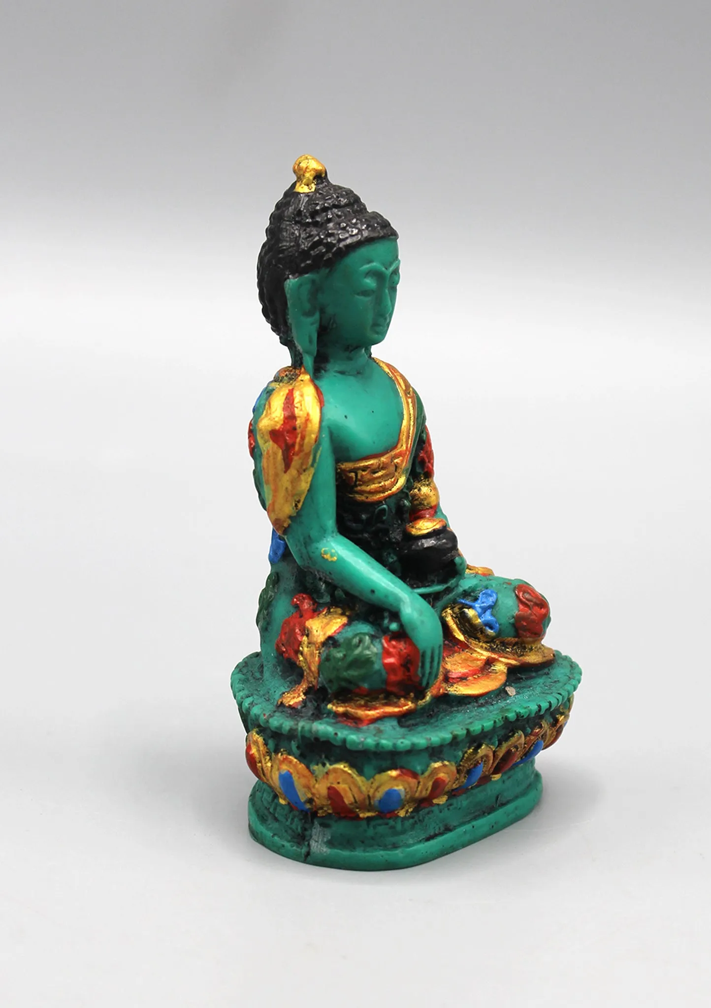 Embossed Hand Painted Shakyamuni Buddha Resin Statue