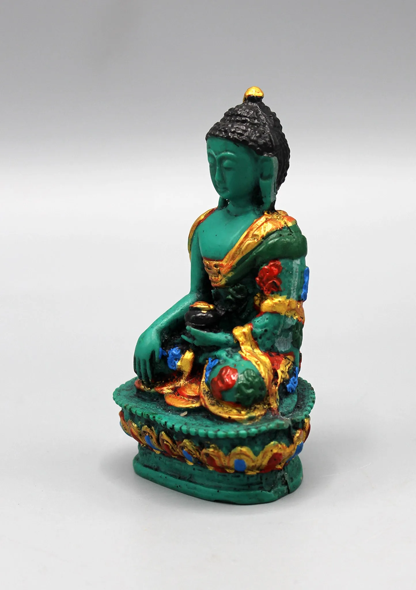 Embossed Hand Painted Shakyamuni Buddha Resin Statue