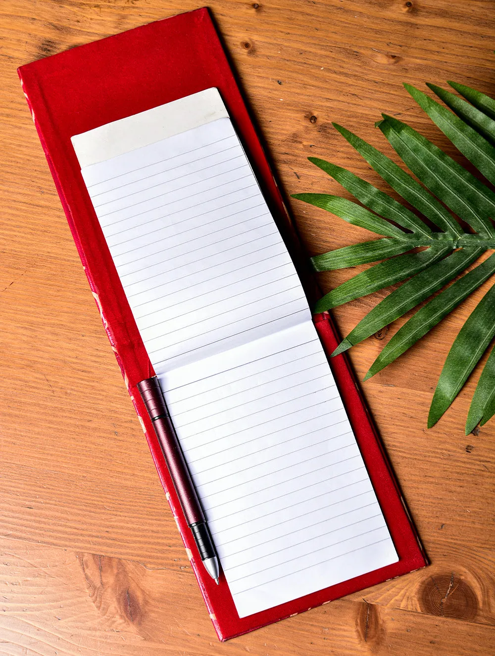 Embossed Leather - Paper Holder, Red Oriental