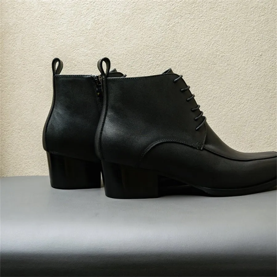 ExoticLeather Lace-Up Chelsea Boots