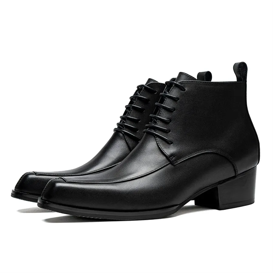 ExoticLeather Lace-Up Chelsea Boots