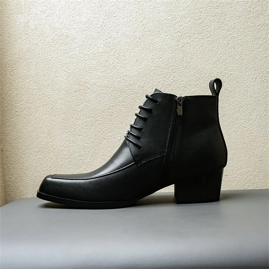 ExoticLeather Lace-Up Chelsea Boots