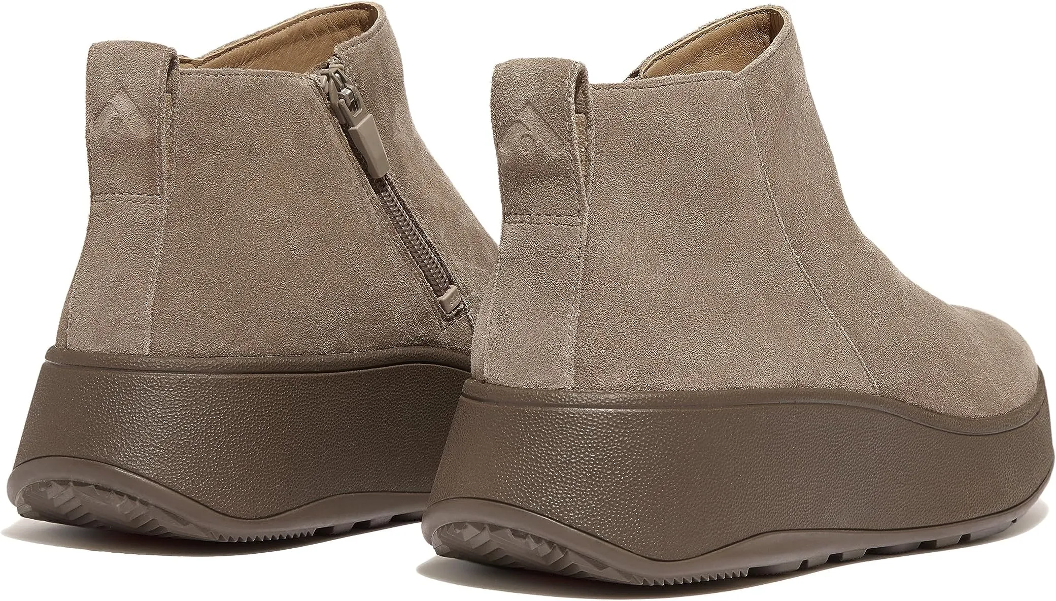 F-Mode Suede Flatform Zip Ankle Boots FitFlop, Minky Gray