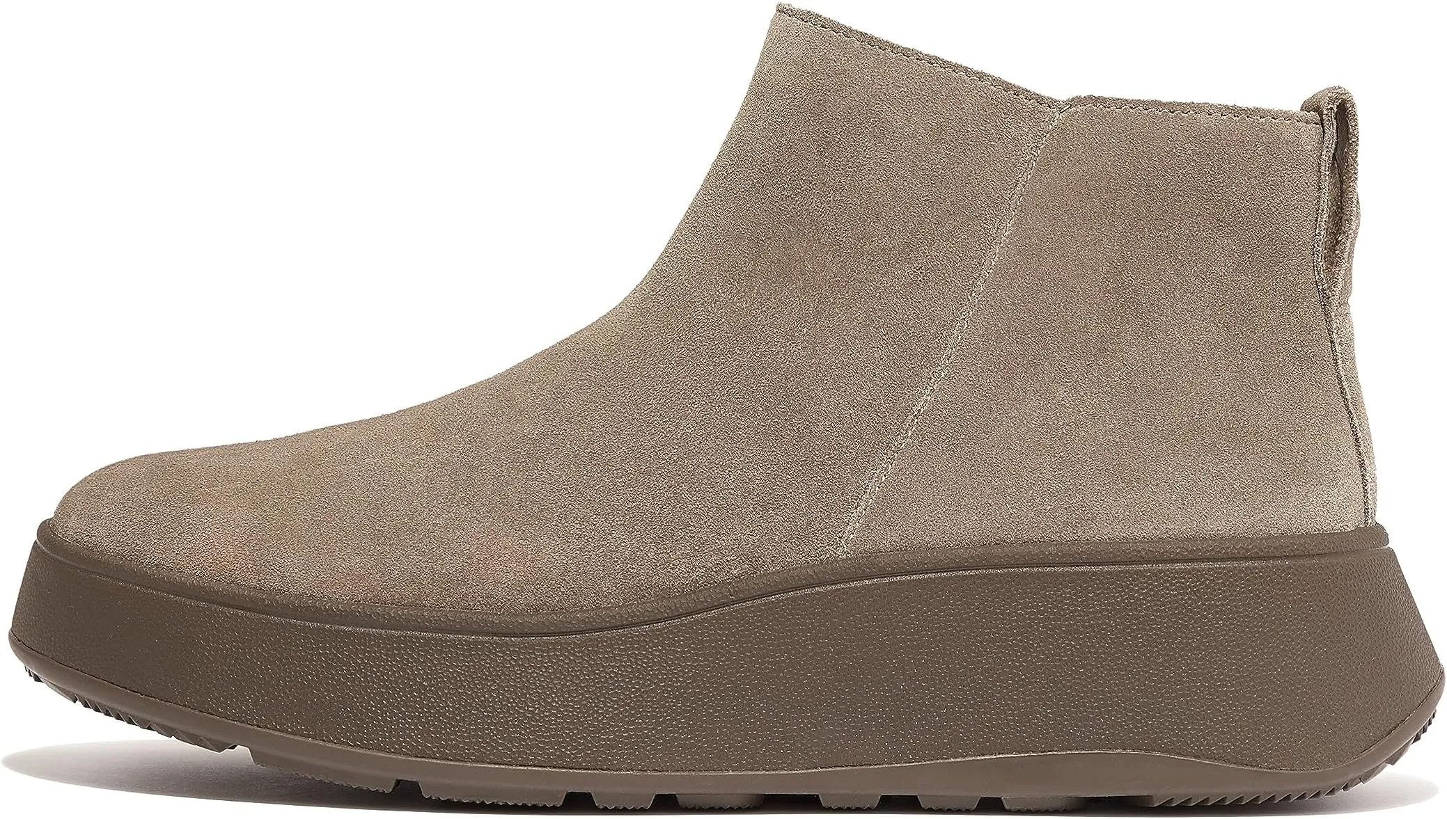 F-Mode Suede Flatform Zip Ankle Boots FitFlop, Minky Gray