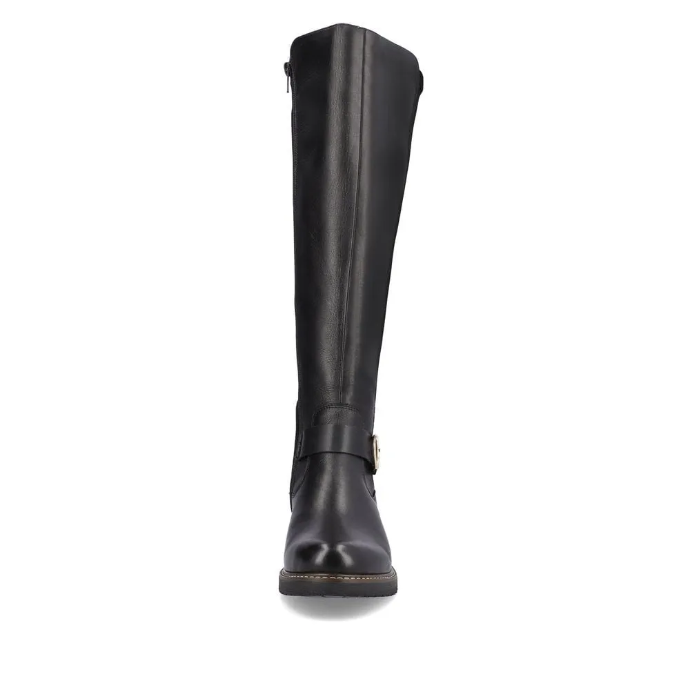 Falcon Black Knee High Winter Boots