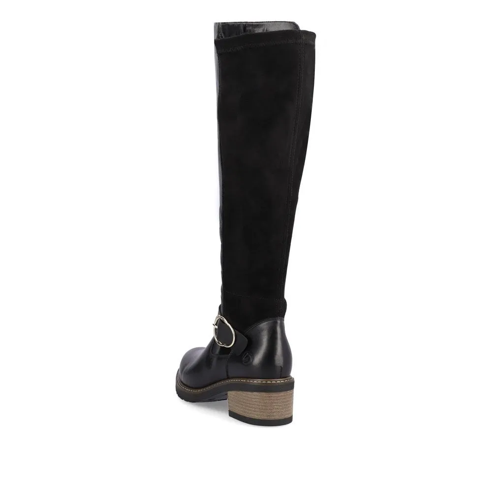 Falcon Black Knee High Winter Boots