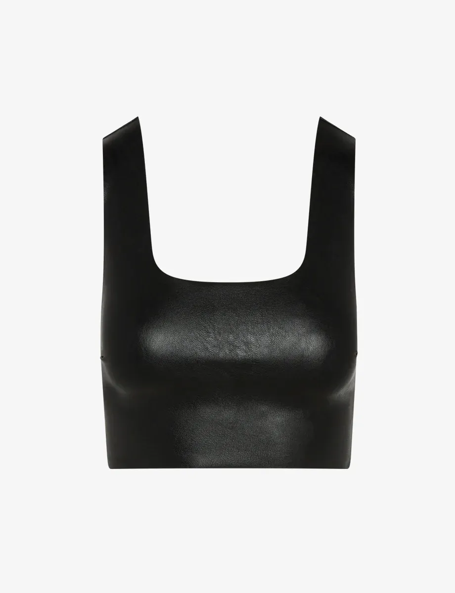 Faux Leather Crop | Black