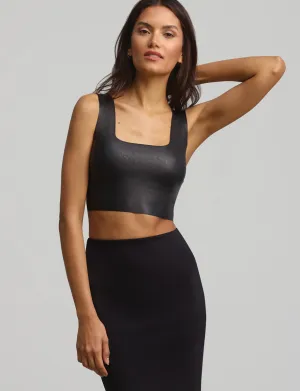 Faux Leather Crop | Black