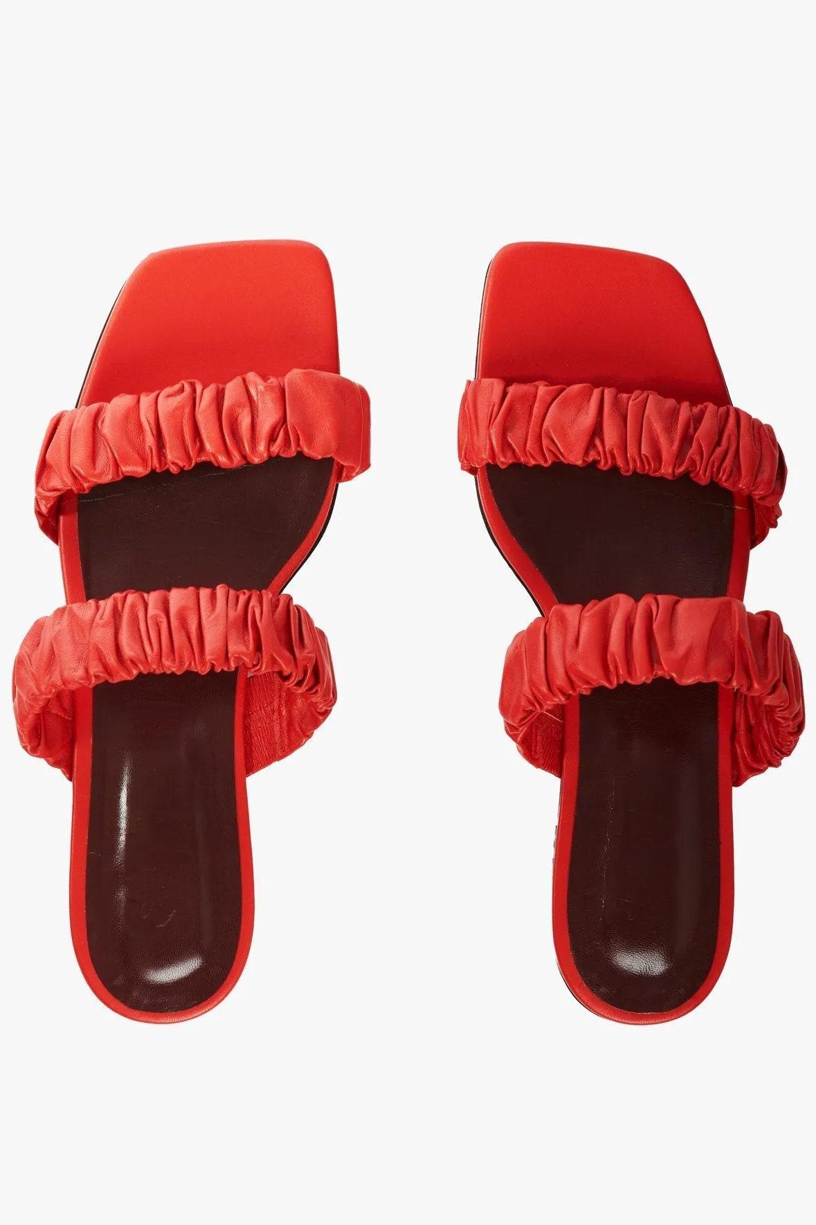 FRANKIE RUCHED SANDAL | SCARLET