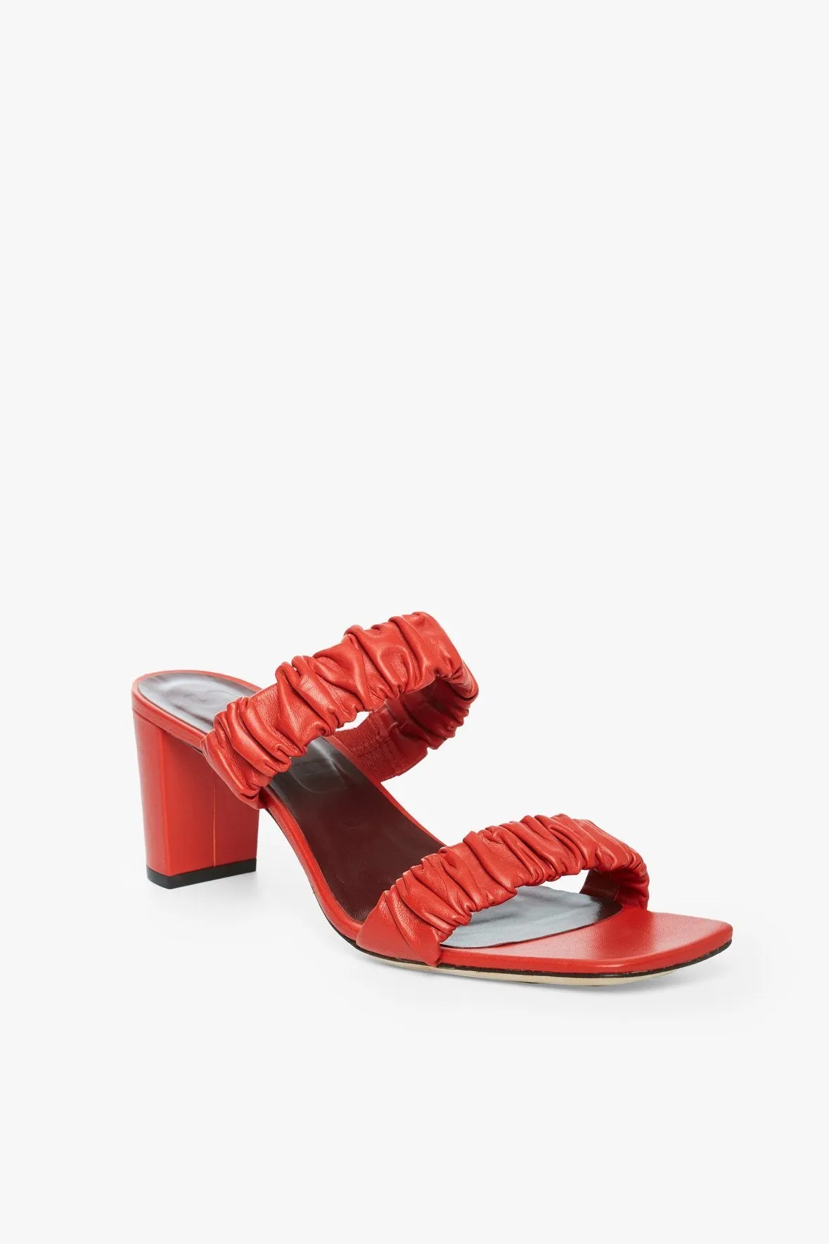 FRANKIE RUCHED SANDAL | SCARLET