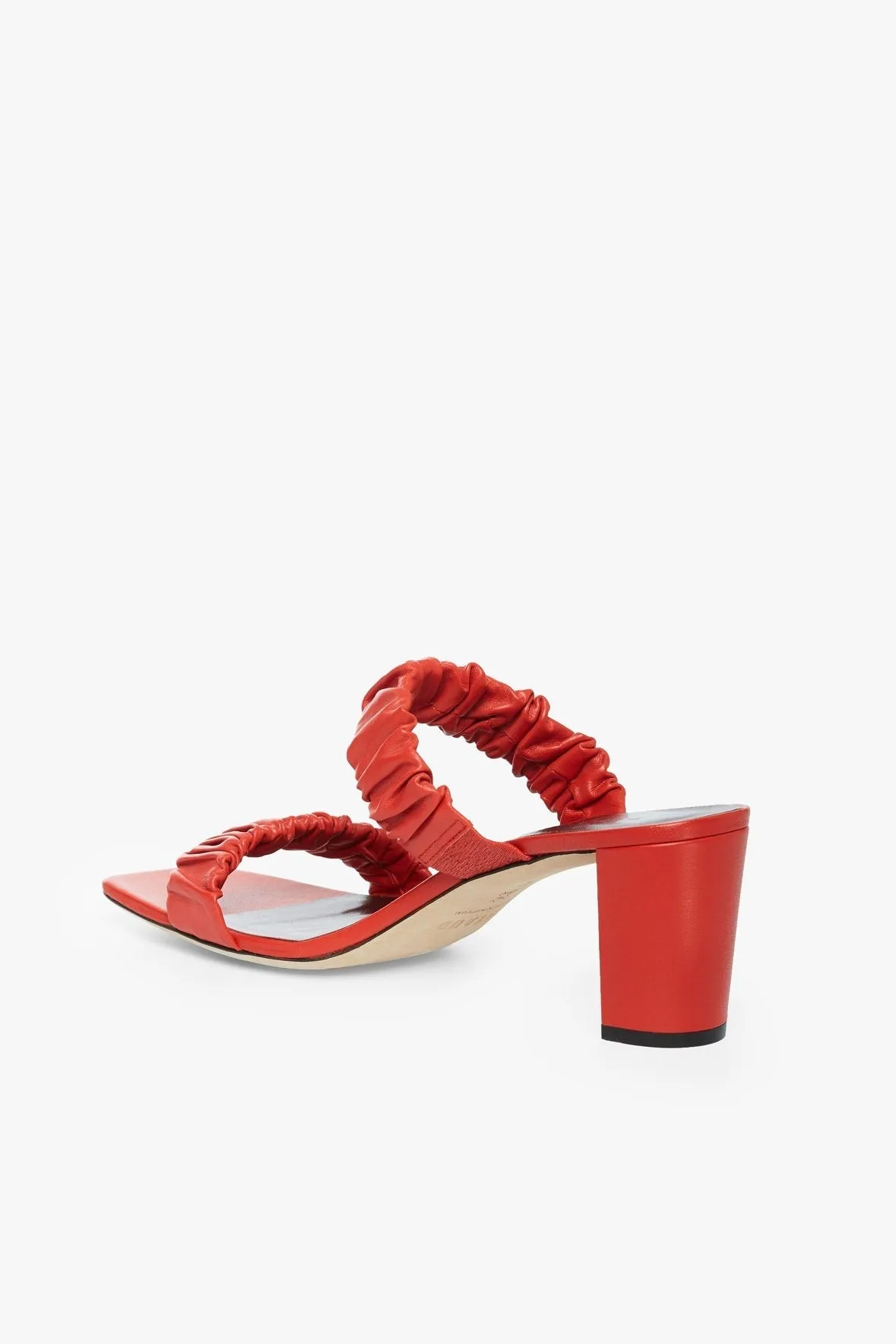 FRANKIE RUCHED SANDAL | SCARLET