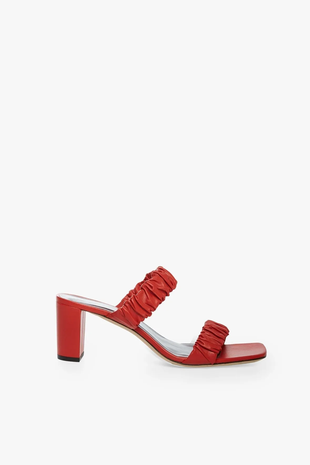 FRANKIE RUCHED SANDAL | SCARLET