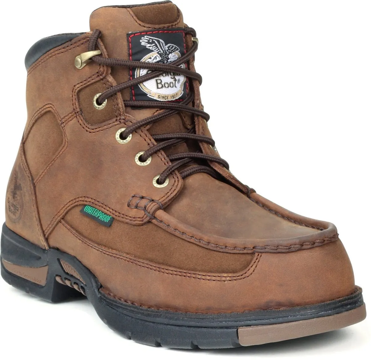 Georgia Mens Brown Leather Athens WP EH Work Boots