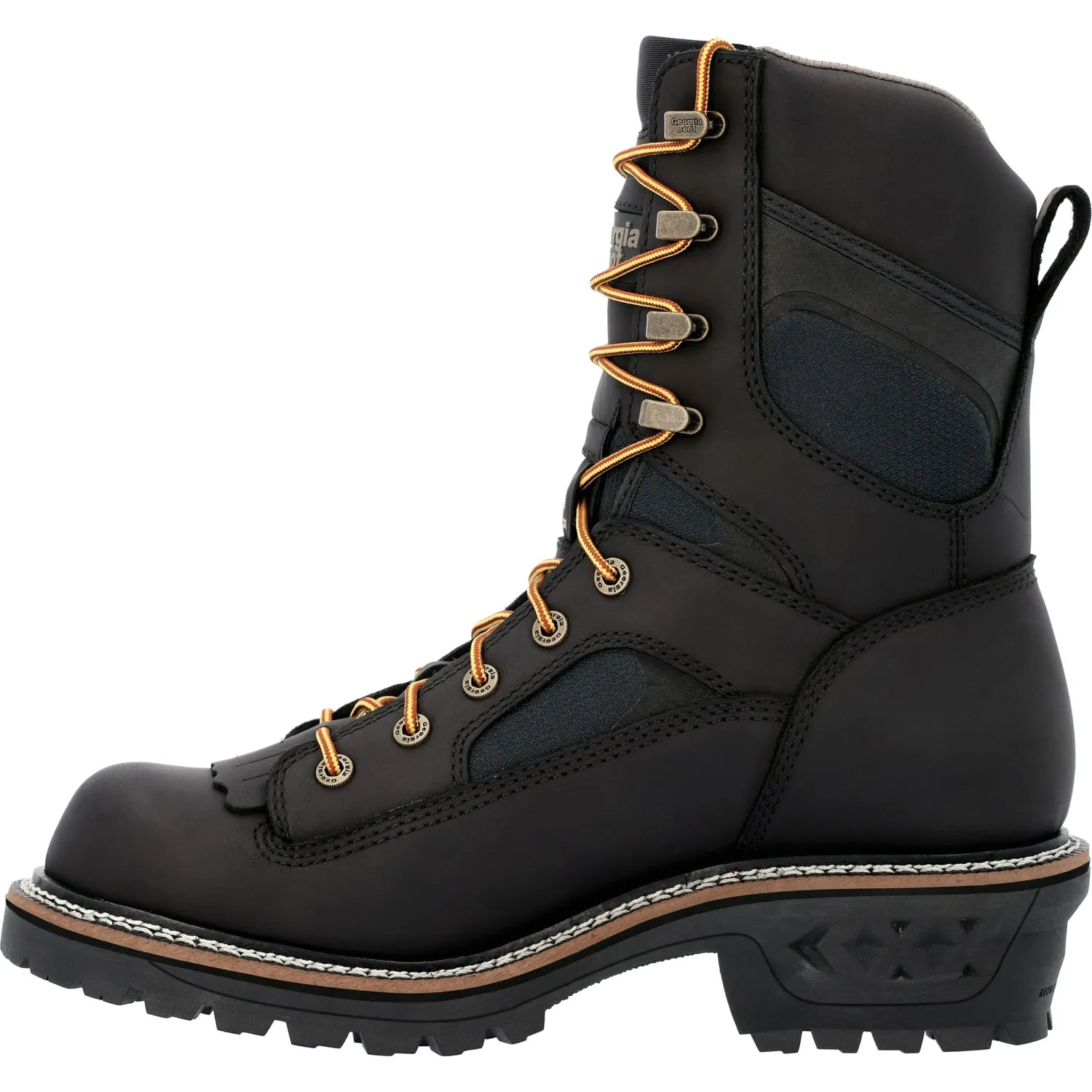 Georgia Mens LTX Logger WP CT Black Leather Work Boots