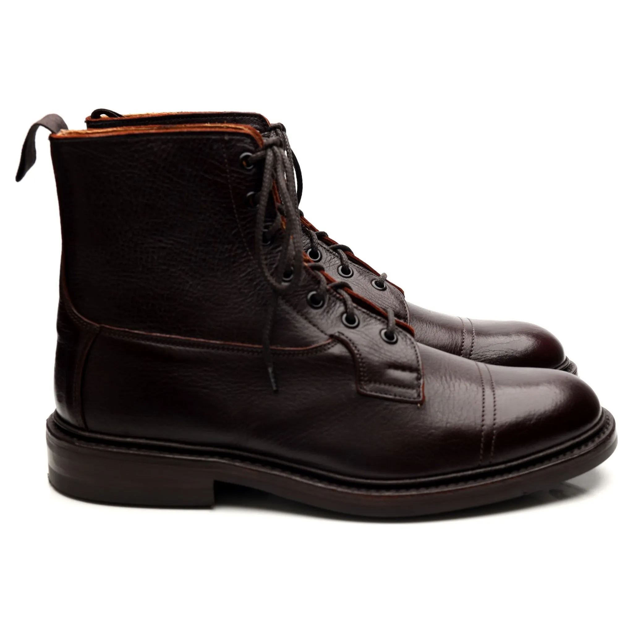 'Grassmere' Dark Brown Kudu Leather Derby Boots UK 9