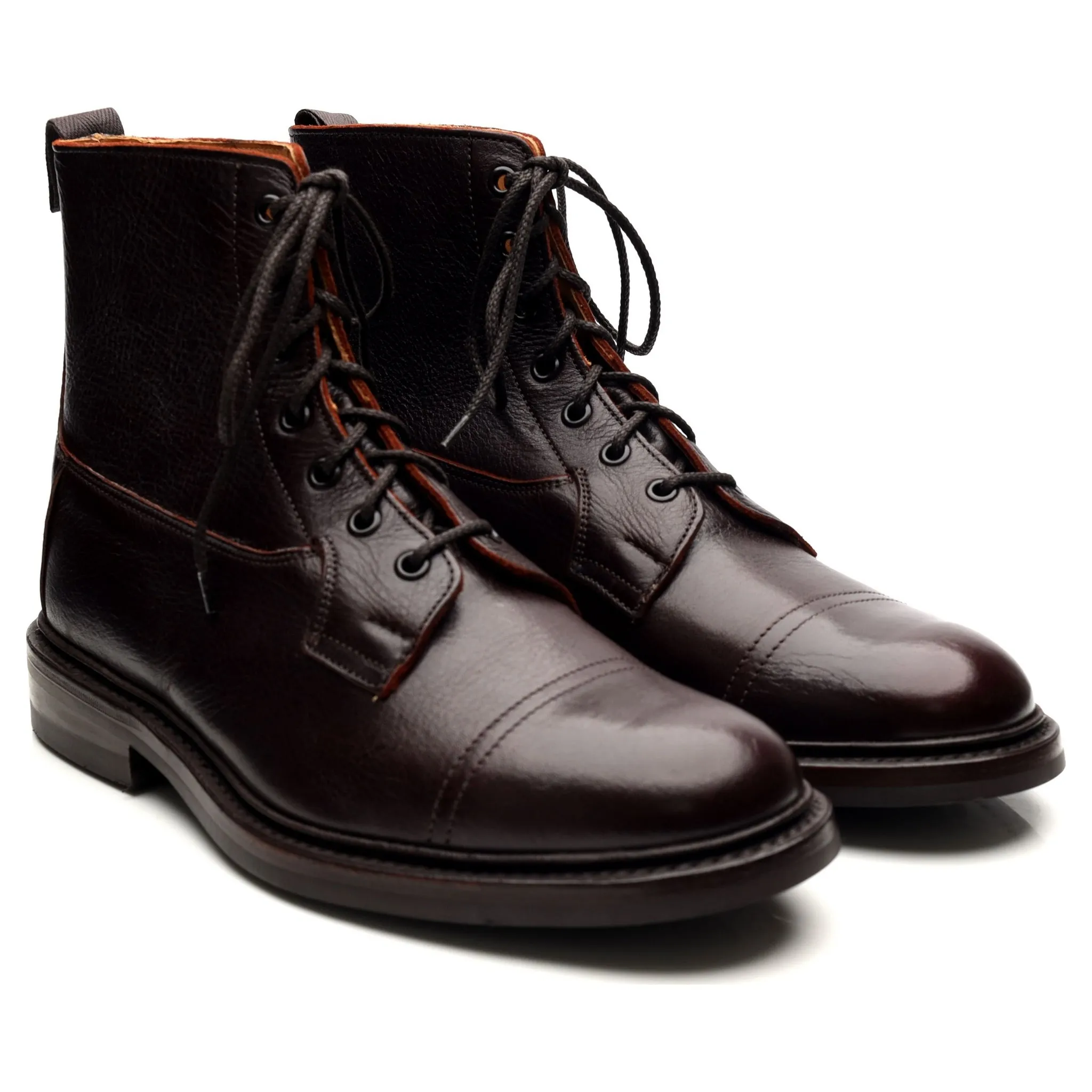 'Grassmere' Dark Brown Kudu Leather Derby Boots UK 9