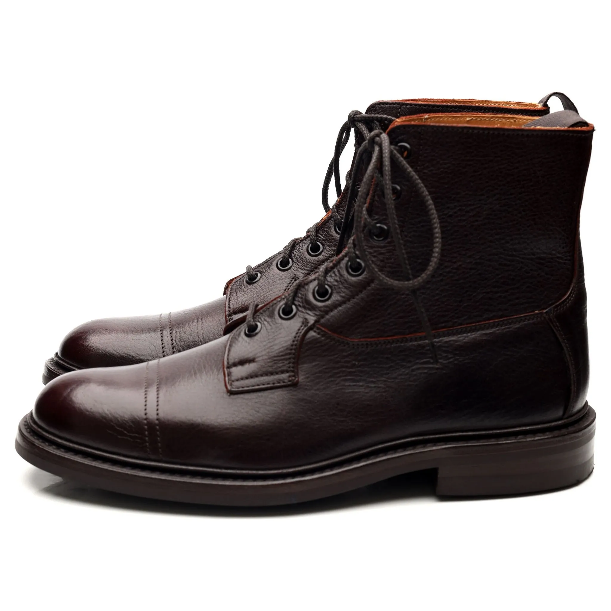 'Grassmere' Dark Brown Kudu Leather Derby Boots UK 9