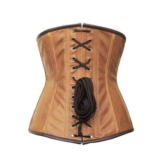 Guthrie Crossed Design Crunch Leather Underbust Corset